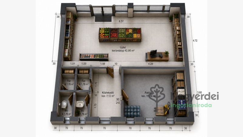 Debrecen, Üzlethelyiség, nem üzletközpontban  