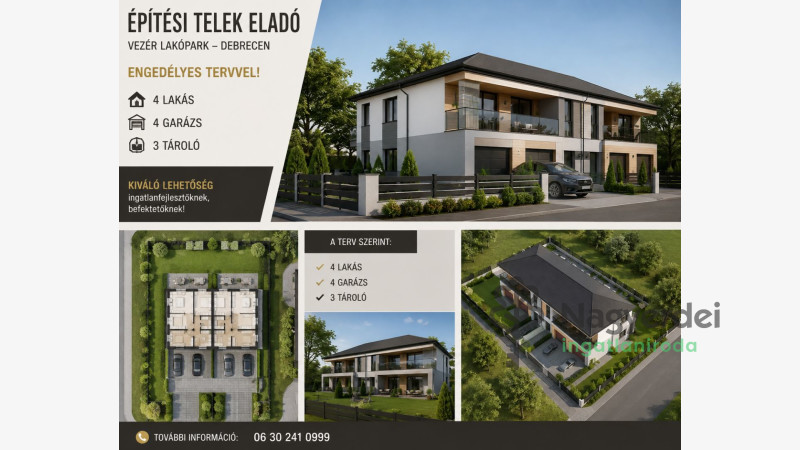 Debrecen, Vezér lakótelep, Telek, építési telek  